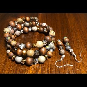 Custom Beaded Bracelet & Earrings